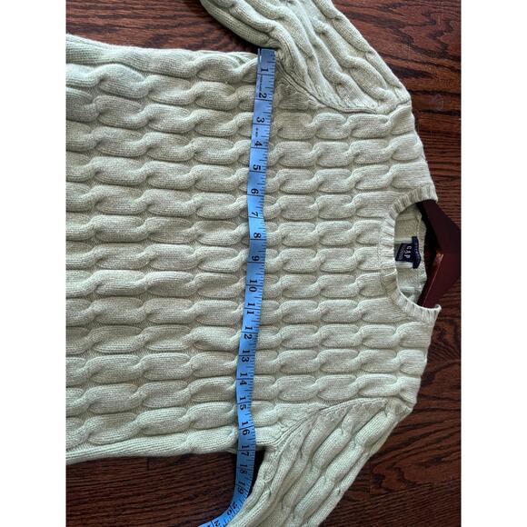 Gap women’s sage crewneck cable knit sweater Sz. M wool - Picture 5 of 6